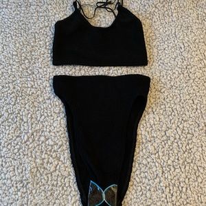 ASOS DESIGN high-cut leg, crinkle Bikini (S/M)